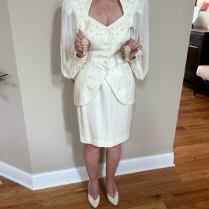 Formal white Suit   (Earrings are extra.)